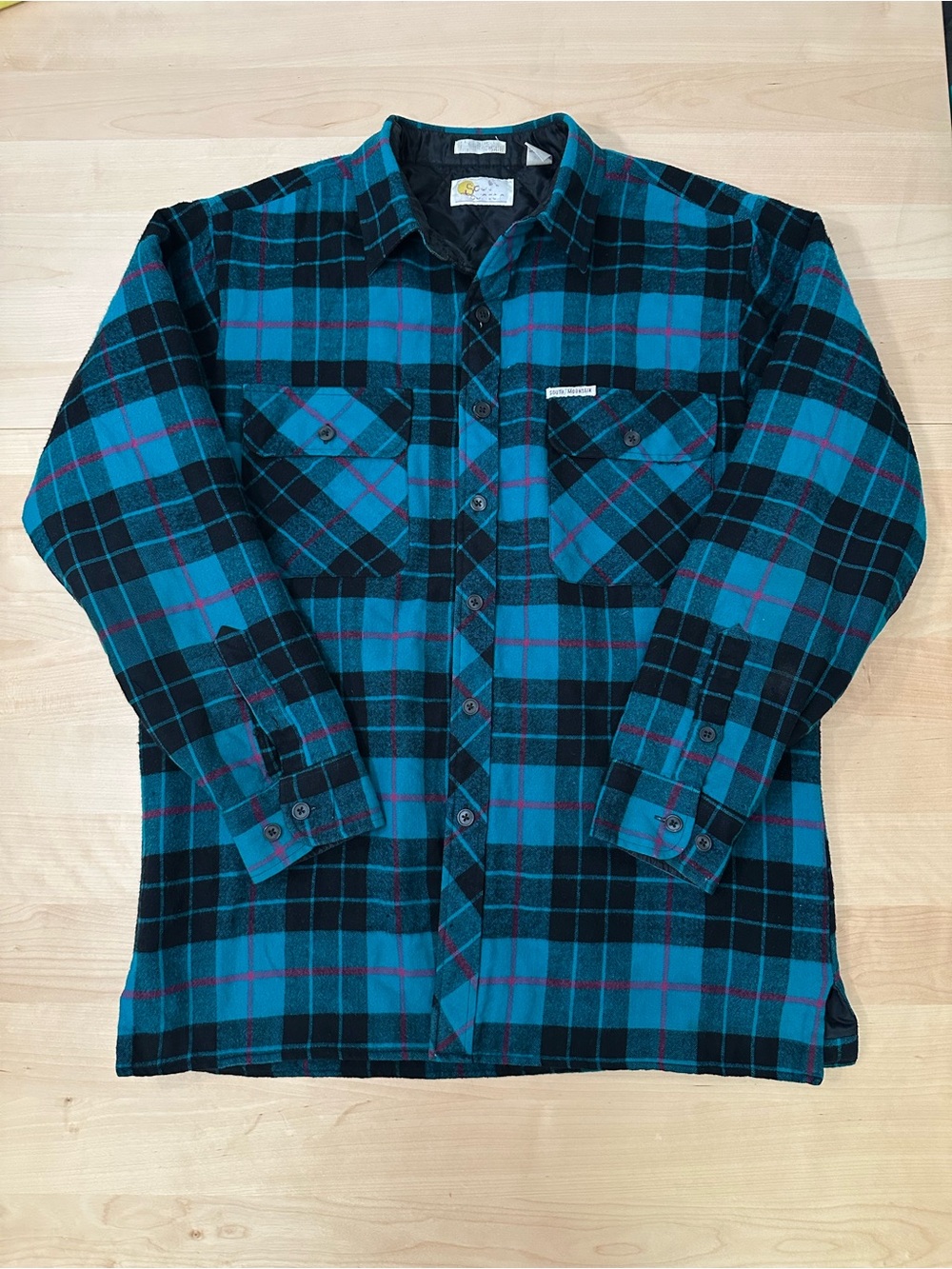 Vintage 80’s South Mountain Plaid Lined Flannel Shacket SZ Large
